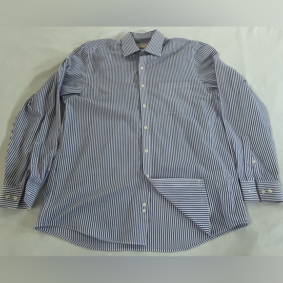 MICHAEL KORS BUTTON DOWN REGULAR FIT MEN'S LONG SLEEVE DRESS SHIRT LRG (16)34/35 - Picture 2 of 16